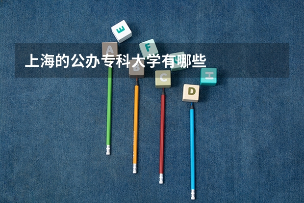 上海的公办专科大学有哪些